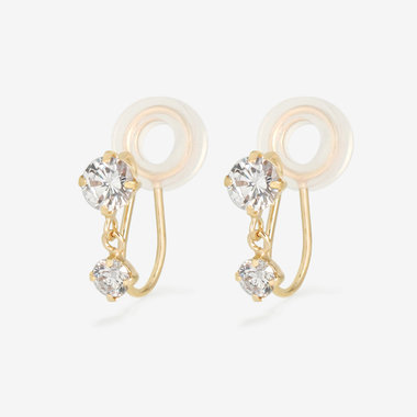【Ear Jewelry】K10 イエローゴールド キュービックジルコニア イヤリング