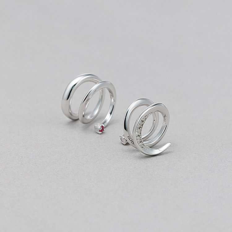 BLOOM ブルーム 【WEB限定】7月誕生石 シルバー ロジウムメッキ ルビー イヤリング シルバー