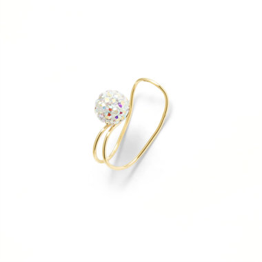 【Ear Jewelry】K10 イエローゴールド ラインストーン イヤーカフ