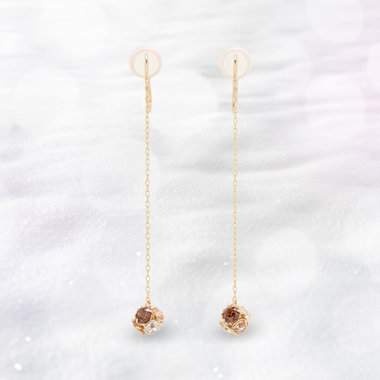 【2025ウインターコレクション】【Rondelle】K10 イエローゴールド キュービックジルコニア イヤリング