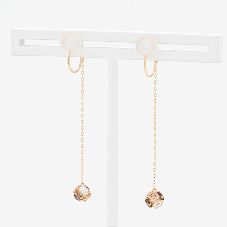 BLOOM ブルーム 【2025ウインターコレクション】【Rondelle】K10 イエローゴールド キュービックジルコニア イヤリング イエローゴールド