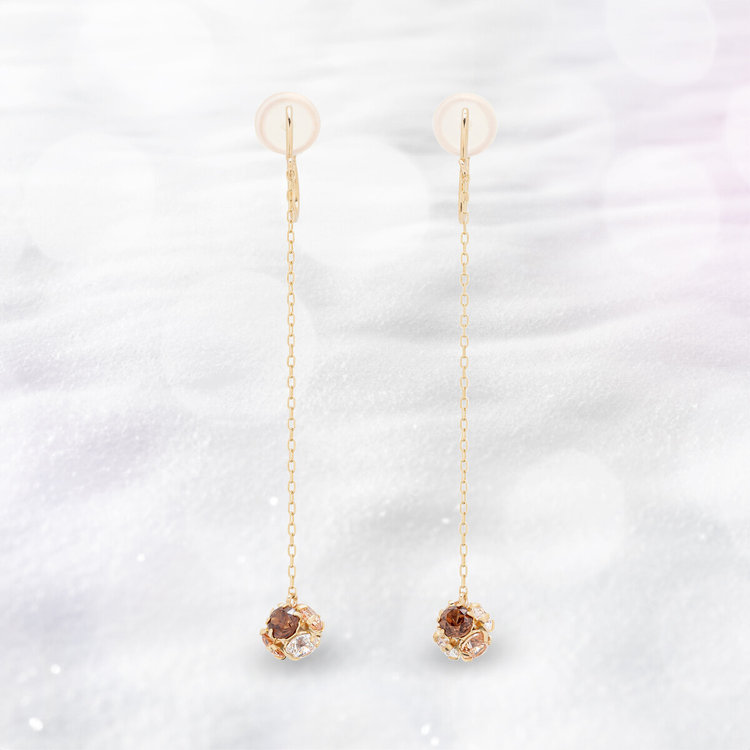 BLOOM ブルーム 【2025ウインターコレクション】【Rondelle】K10 イエローゴールド キュービックジルコニア イヤリング イエローゴールド