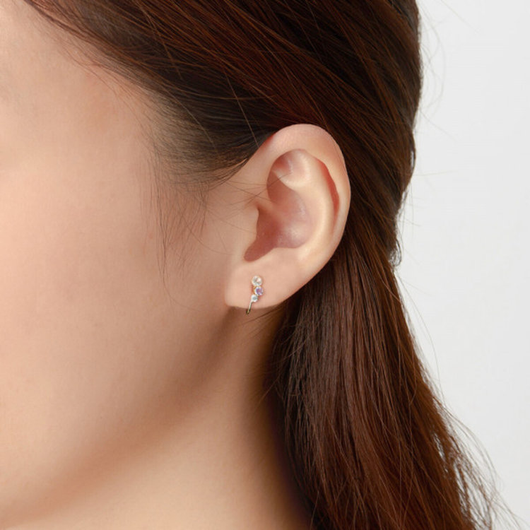 BLOOM ブルーム 【Ear Jewelry】K10 イエローゴールド ローズクォーツ イヤリング イエローゴールド