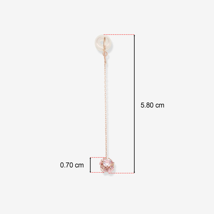 BLOOM ブルーム 【Rondelle】K10 ピンクゴールド キュービックジルコニア イヤリング（full bloom） ピンクゴールド