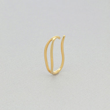 シルバー イエローゴールドメッキ イヤーカフ※片耳用