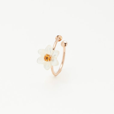 【WEB限定】【Birth Flower】1月誕生花 K10 ピンクゴールド スイセン イヤーカフ ※片耳用