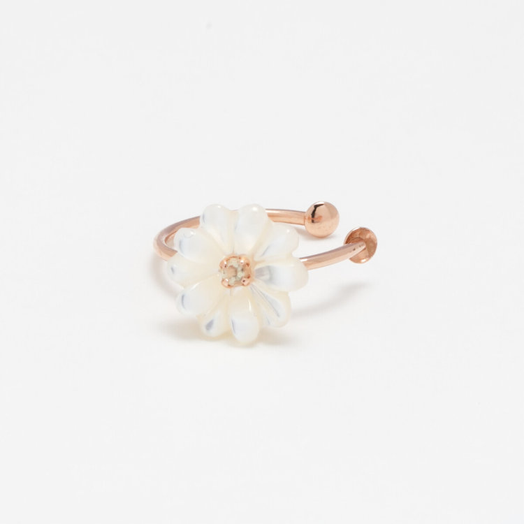 BLOOM ブルーム 【WEB限定】【Birth Flower】2月誕生花 K10 ピンクゴールド マーガレット イヤーカフ ※片耳用 ピンクゴールド