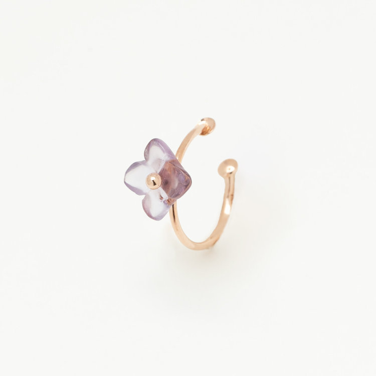 BLOOM ブルーム 【WEB限定】【Birth Flower】6月誕生花 K10 ピンクゴールド アジサイ イヤーカフ ※片耳用 ピンクゴールド