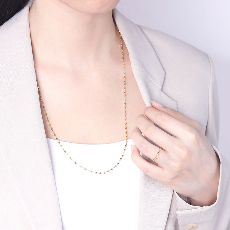 BLOOM ブルーム 【ドラマ着用】K10 イエローゴールド ロング デザインネックレス（80cm） イエローゴールド