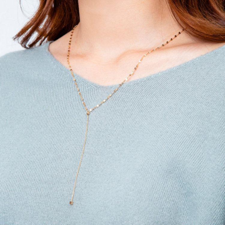 BLOOM ブルーム K10 イエローゴールド ロング デザインネックレス（70cm） イエローゴールド