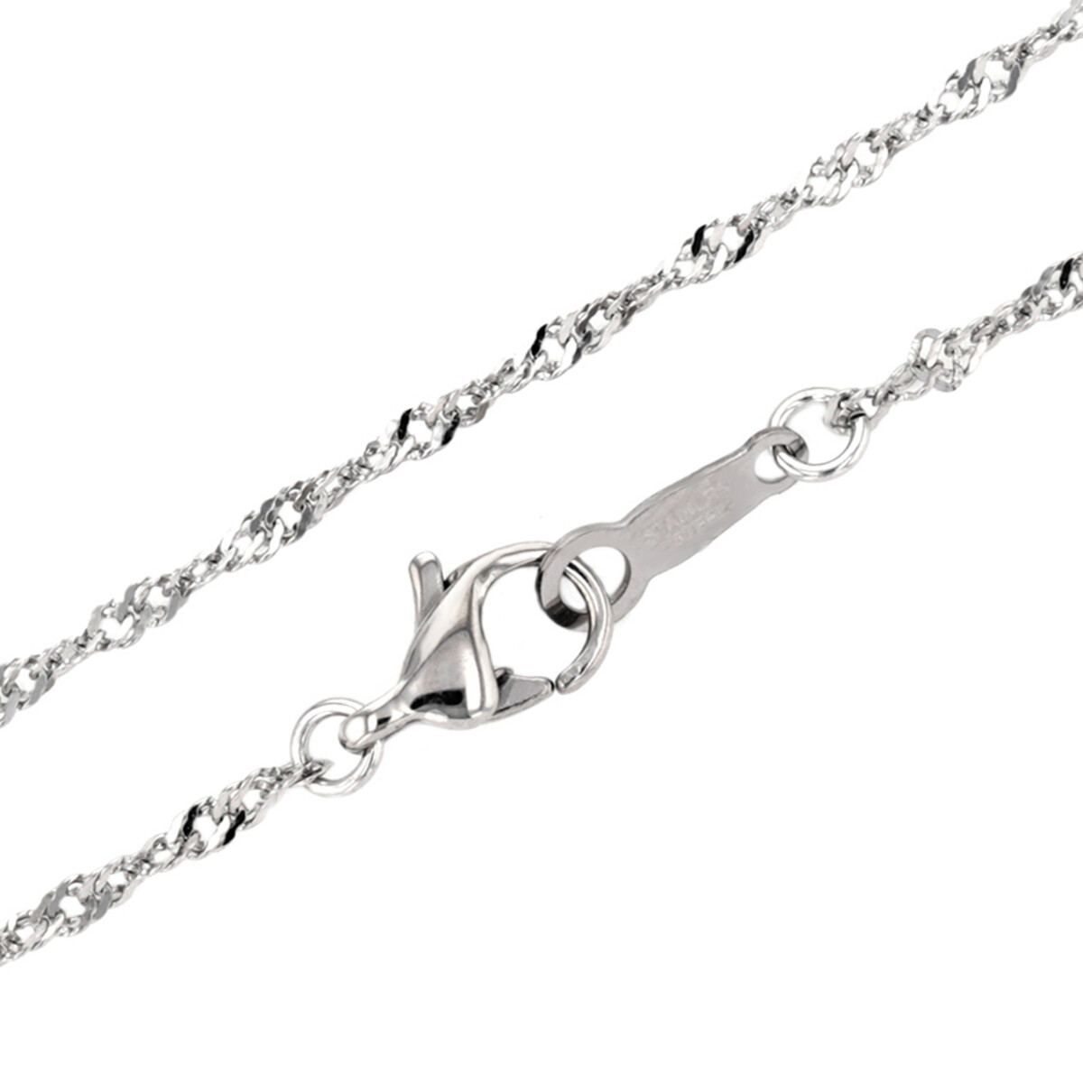 ステンレス 角アズキ チェーンネックレス（60cm）（0322-0913-0019