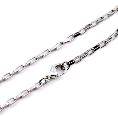 ステンレス 角アズキ チェーンネックレス（60cm）