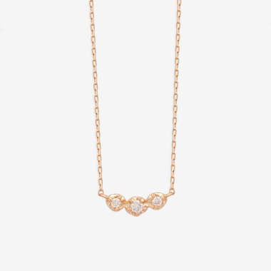 【GLOW】K10 ピンクゴールド ダイヤモンド ネックレス