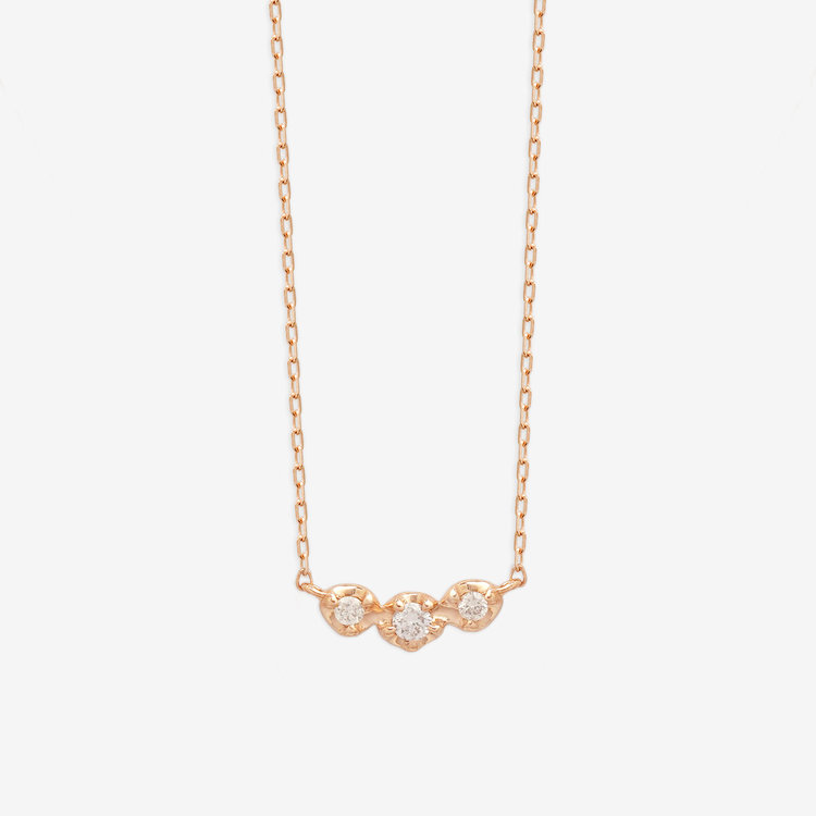 GLOW】K10 ピンクゴールド ダイヤモンド ネックレス（0344-1473-0017