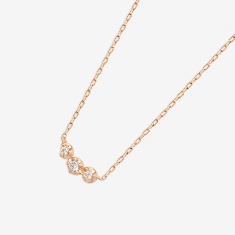 BLOOM ブルーム 【GLOW】K10 ピンクゴールド ダイヤモンド ネックレス ピンクゴールド