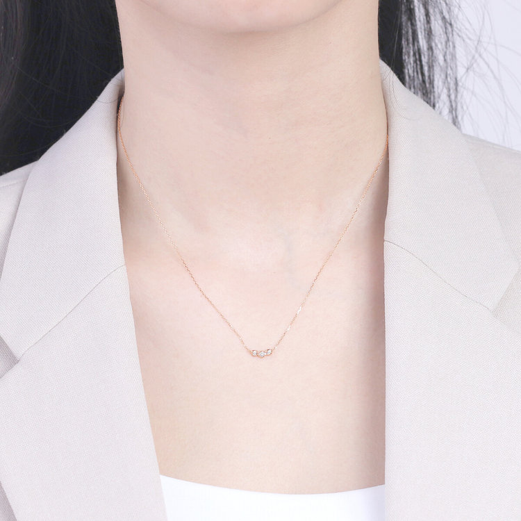 BLOOM ブルーム 【GLOW】K10 ピンクゴールド ダイヤモンド ネックレス ピンクゴールド