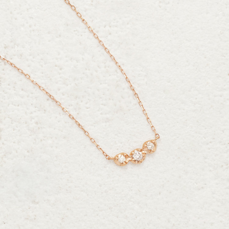BLOOM ブルーム 【GLOW】K10 ピンクゴールド ダイヤモンド ネックレス ピンクゴールド