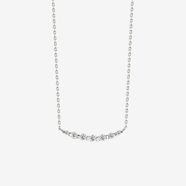 【Heart＆Cupid】プラチナ ダイヤモンドライン ネックレス（0.2ct）<H&C証明カード/スコープ付>