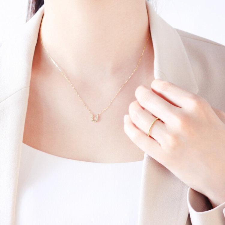 BLOOM ブルーム 【GLOW】K10 イエローゴールド ダイヤモンド 馬蹄 ネックレス イエローゴールド