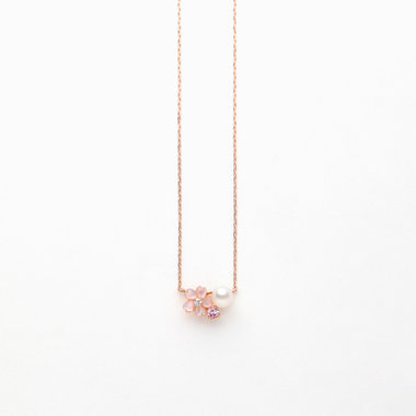 【Birth Flower】4月誕生花 K10 ピンクゴールド サクラ ネックレス