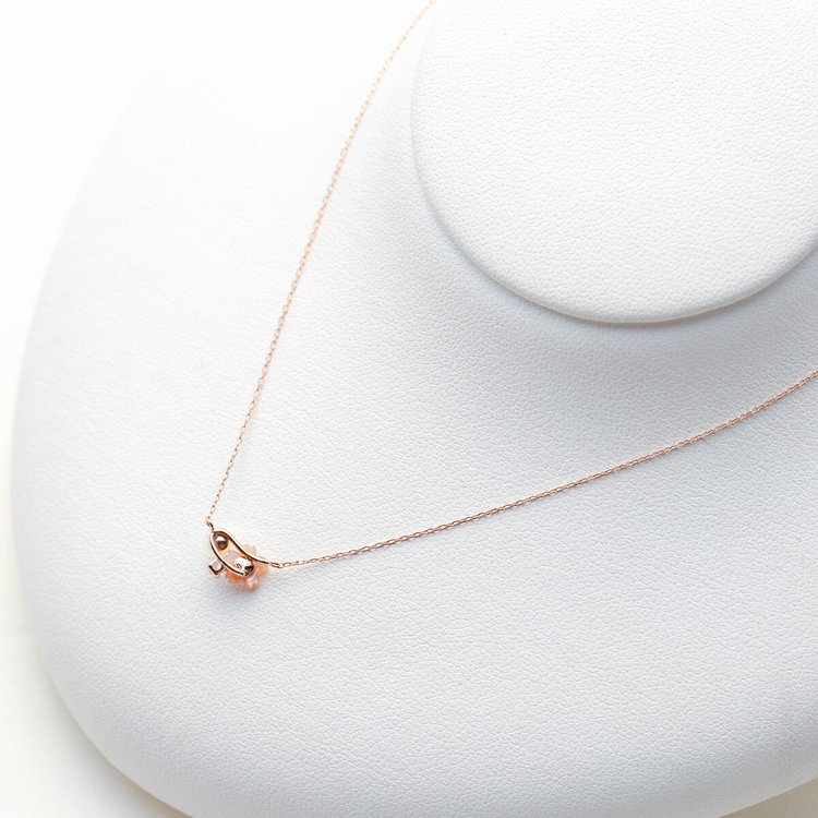 BLOOM ブルーム 【Birth Flower】4月誕生花 K10 ピンクゴールド サクラ ネックレス ピンクゴールド