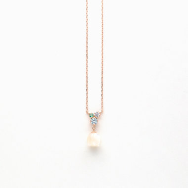 【Birth Flower】5月誕生花 K10 ピンクゴールド スズラン ネックレス