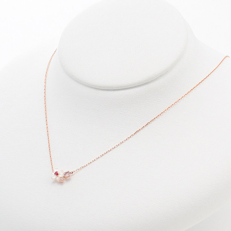 BLOOM ブルーム 【Birth Flower】7月誕生花 K10 ピンクゴールド ユリ ネックレス ピンクゴールド