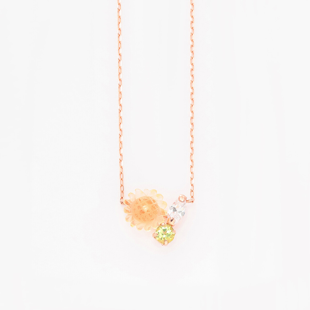 Birth Flower】8月誕生花 K10 イエローゴールド ヒマワリ ネックレス 