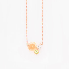 【Birth Flower】8月誕生花 K10 ピンクゴールド ヒマワリ ネックレス