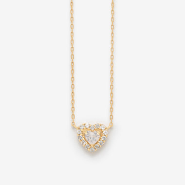 【2026サマーコレクション】K10 イエローゴールド ローズクォーツ ハート ネックレス