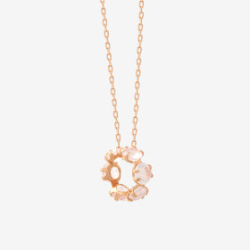 【Rondelle】K10 ピンクゴールド ローズクォーツ ネックレス （L）