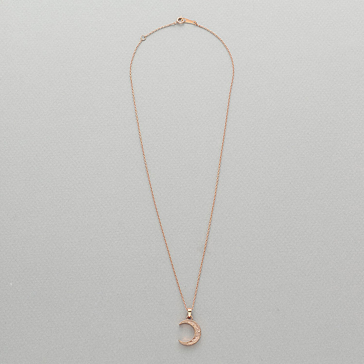 BLOOM ブルーム 【Link（つながり）】ステンレス ムーン ペアネックレス（レディース）（サージカルステンレス 316L） ピンク