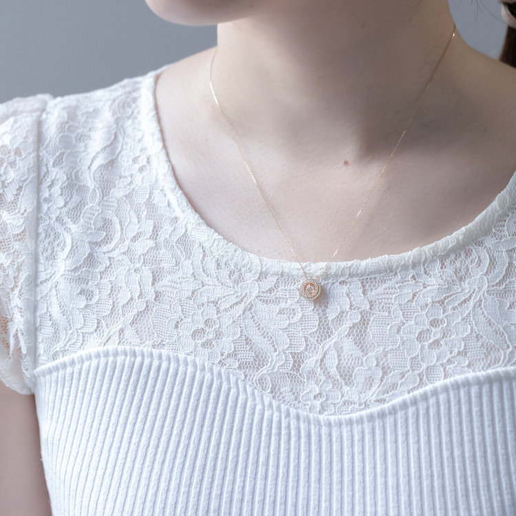 BLOOM ブルーム K10 イエローゴールド ダイヤモンド ネックレス<H&C証明カード/スコープ付> イエローゴールド