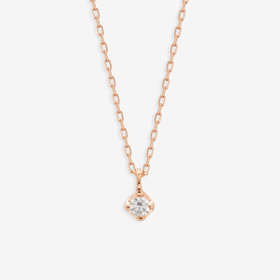 【GLOW】K10 ピンクゴールド ダイヤモンド ネックレス（0.03ct）