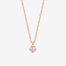 【GLOW】K10 ピンクゴールド ダイヤモンド ネックレス（0.05ct）