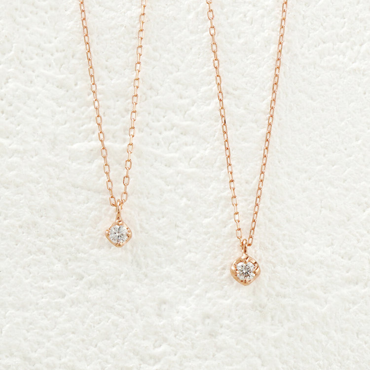 BLOOM ブルーム 【GLOW】K10 ピンクゴールド ダイヤモンド ネックレス（0.05ct） ピンクゴールド