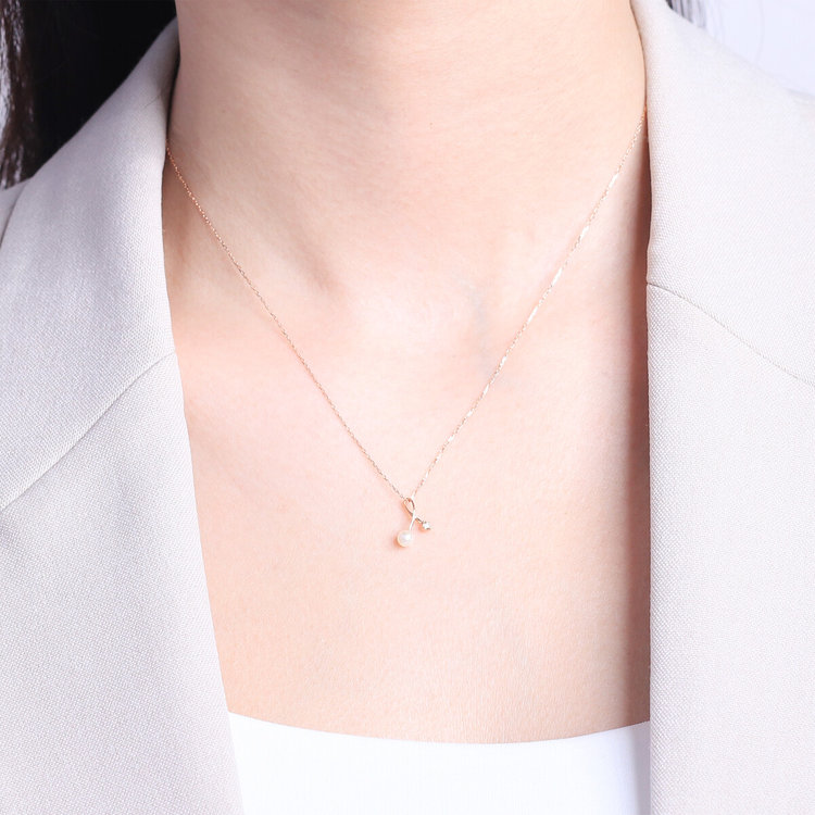 BLOOM ブルーム 【GLOW】6月誕生石 K10 ピンクゴールド 淡水パール ネックレス ピンクゴールド