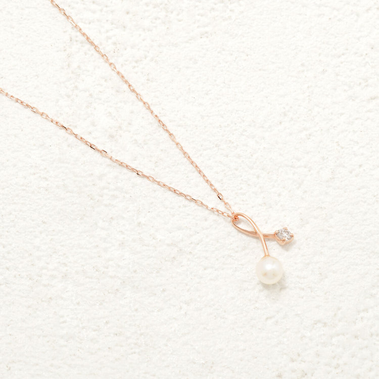 BLOOM ブルーム 【GLOW】6月誕生石 K10 ピンクゴールド 淡水パール ネックレス ピンクゴールド