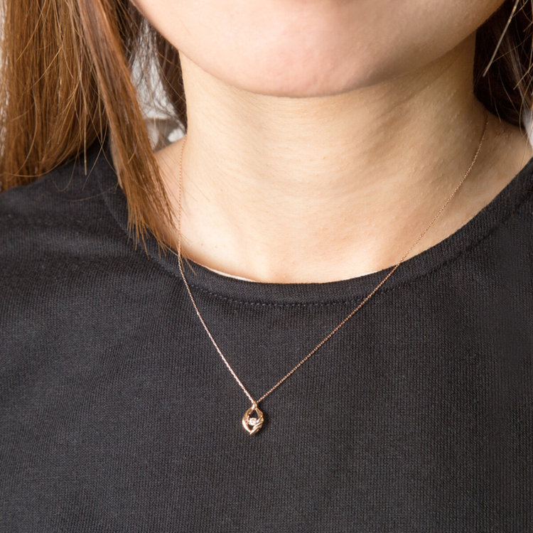 BLOOM ブルーム 【ダンシングストーン】K10 ピンクゴールド ダイヤモンド ネックレス<H&C証明カード/スコープ付> ピンクゴールド