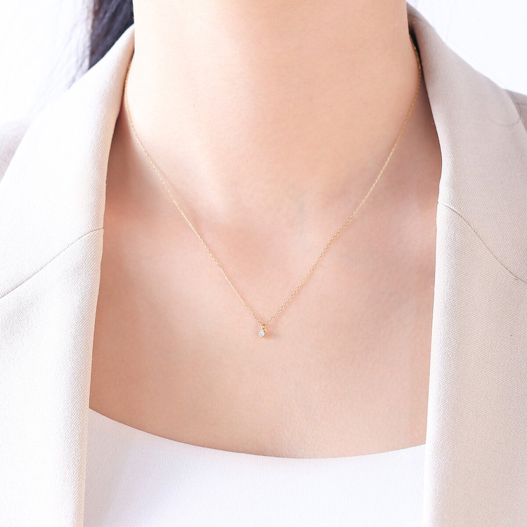 BLOOM ブルーム 【GLOW】K10 イエローゴールド ダイヤモンド ネックレス（0.03ct） イエローゴールド