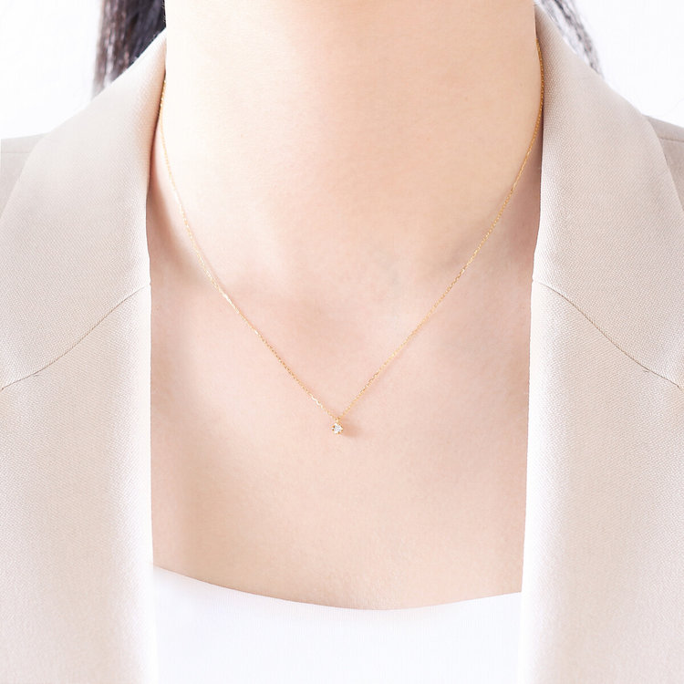BLOOM ブルーム 【GLOW】K10 イエローゴールド ダイヤモンド ネックレス（0.05ct） イエローゴールド