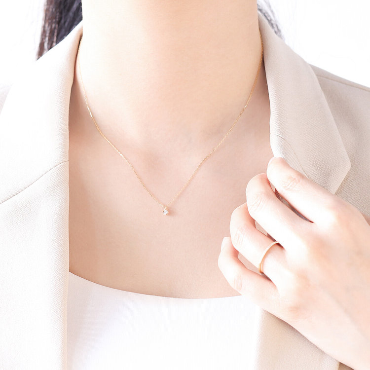 BLOOM ブルーム 【GLOW】K10 イエローゴールド ダイヤモンド ネックレス（0.05ct） イエローゴールド