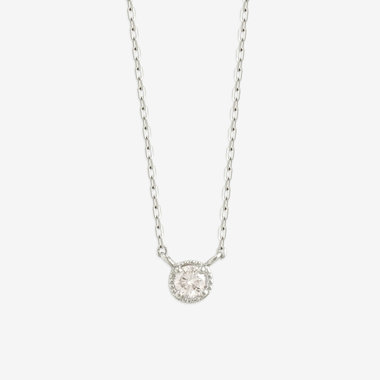 【GLOW】K10 ホワイトゴールド ダイヤモンド ネックレス