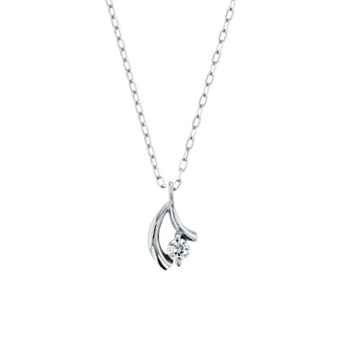 BLOOM ダイヤモンド ネックレス　WG18K GLOW】K10 ホワイトゴールド ダイヤモンド ネックレス（0442