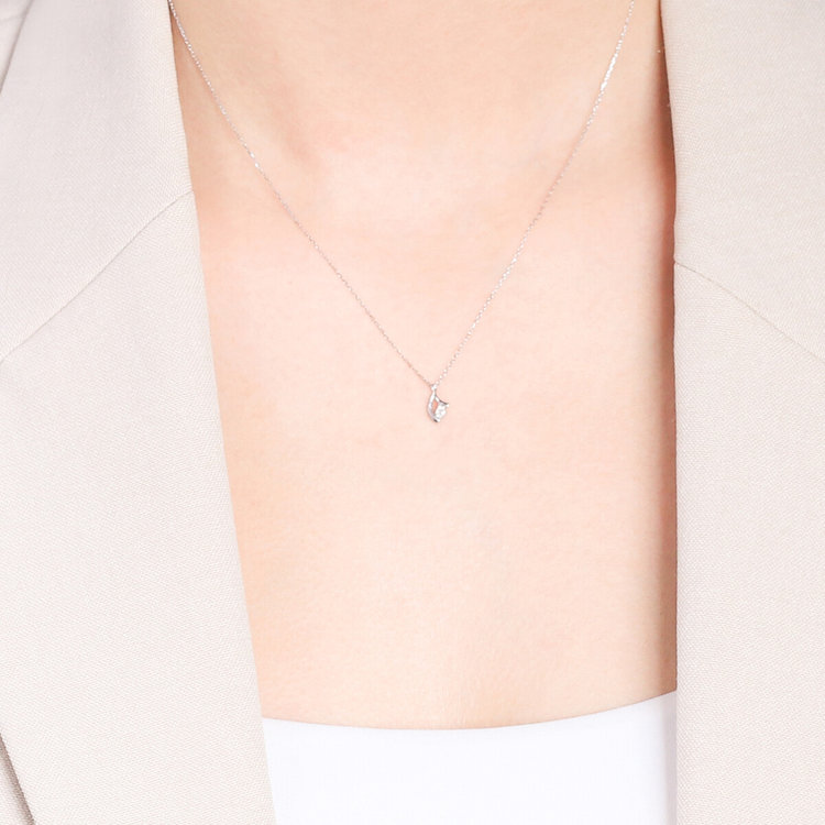 BLOOM ブルーム 【GLOW】K10 ホワイトゴールド ダイヤモンド ネックレス ホワイトゴールド