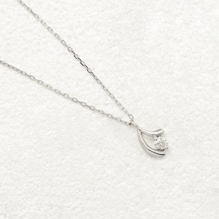 BLOOM ブルーム 【GLOW】K10 ホワイトゴールド ダイヤモンド ネックレス ホワイトゴールド