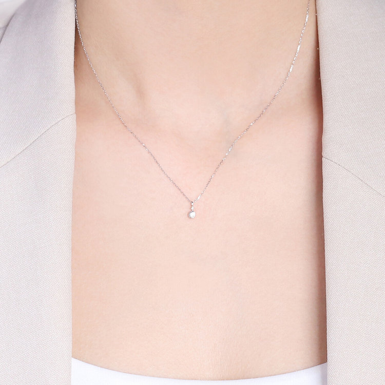 BLOOM ブルーム 【GLOW】K10 ホワイトゴールド ダイヤモンド ネックレス ホワイトゴールド