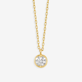 【Heart＆Cupid】K18 イエローゴールド ダイヤモンド ネックレス（0.15ct）<H&C証明カード/スコープ付>
