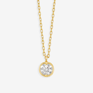 【Heart＆Cupid】K18 イエローゴールド ダイヤモンド ネックレス（0.15ct）<H&C証明カード/スコープ付>