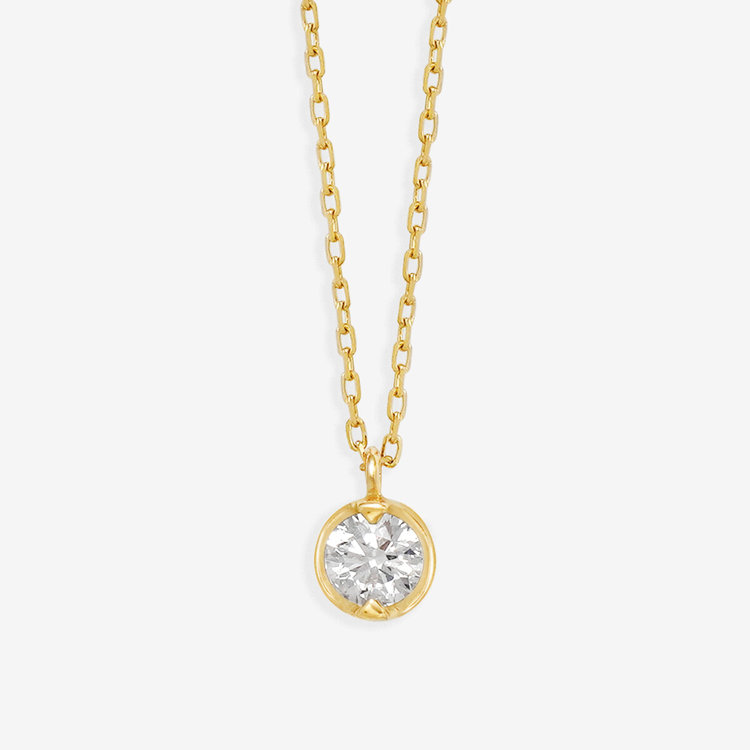 Heart＆Cupid】K18 イエローゴールド ダイヤモンド ネックレス（0.15ct